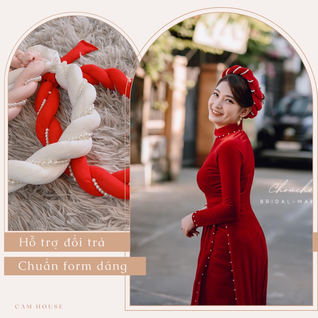 Mấn đội đầu, vấn xoắn phụ kiện cài tóc cô dâu đẹp lễ tết