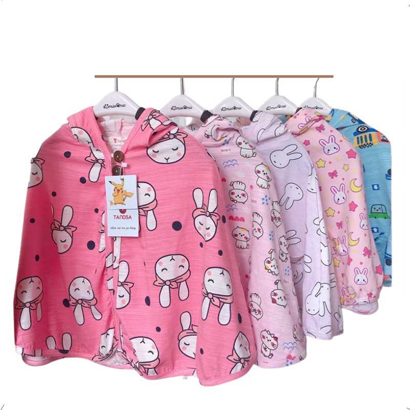 TANOSA Áo choàng chống nắng cánh dơi hình ngộ nghĩnh cho bé chất liệu cotton cao cấp 10-22kg