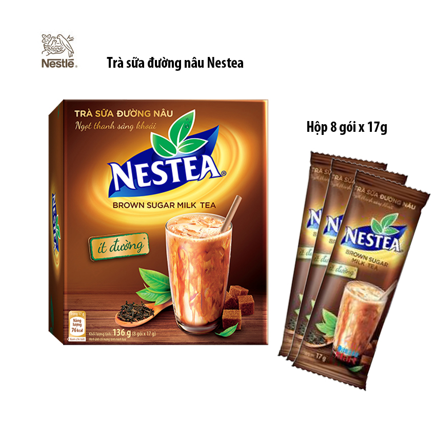 Trà sữa đường nâu Nestea 8 gói x 17g