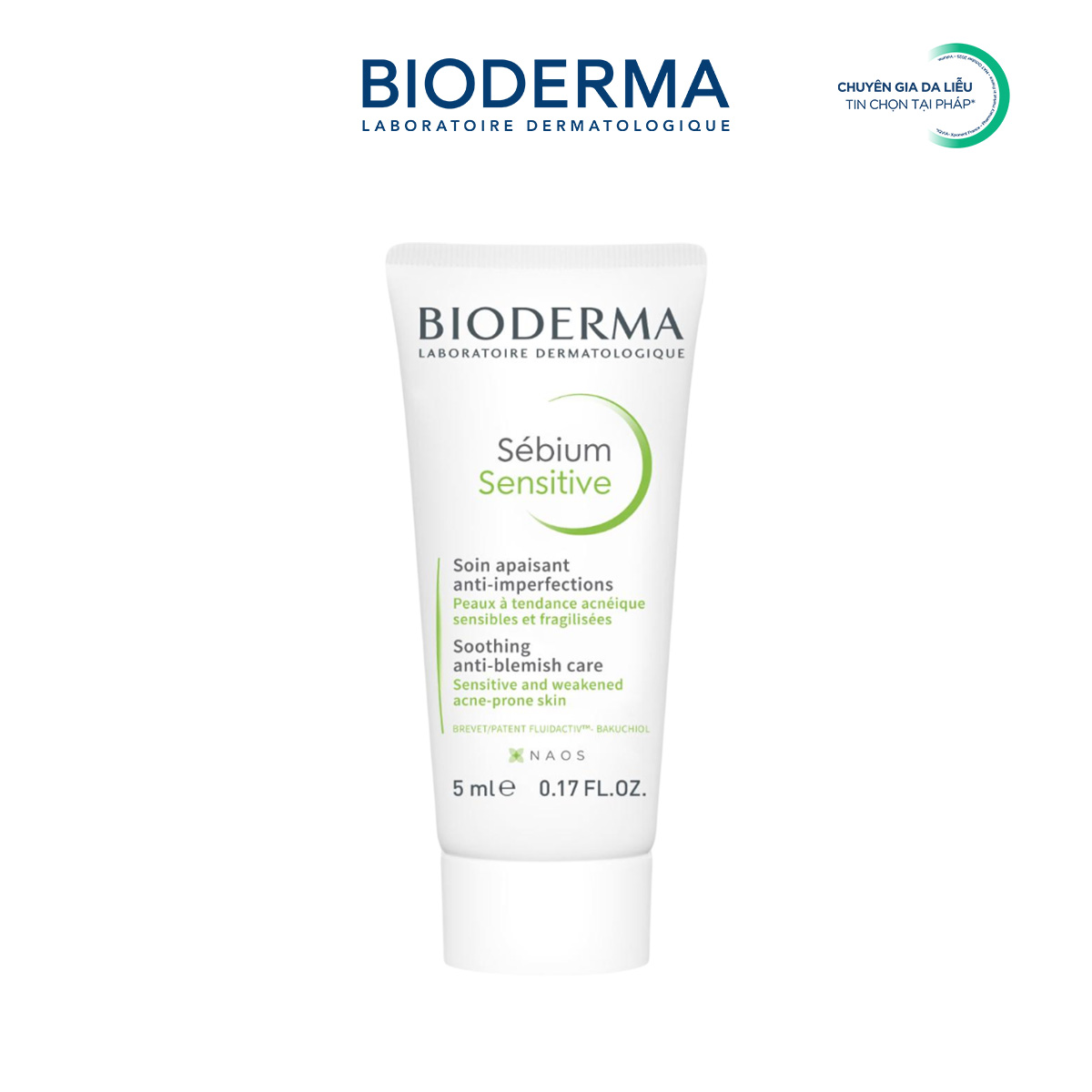 [QUÀ TẶNG KHÔNG BÁN] Kem dưỡng giảm mụn viêm nhạy cảm Bioderma Sebium Sensitive - 5 ml