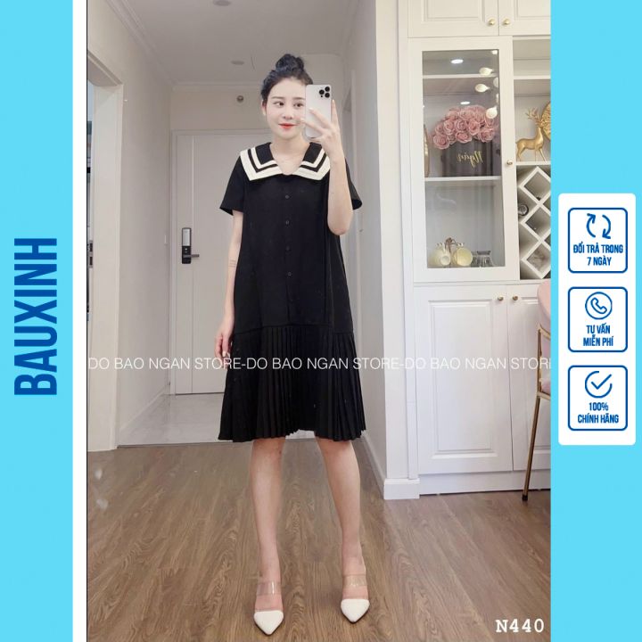 váy bầu đẹp giá rẻ-đầm bầu tầng dáng dài-free size 43-70kg