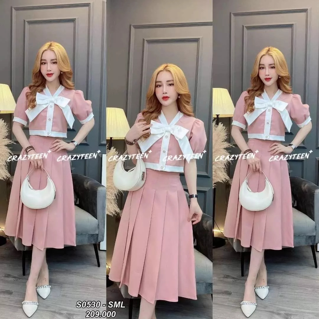 Set vest kèm chân váy siêu xinh thời trang cá tính tôn dáng chuẩn cho chị em