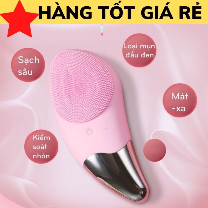 Máy rửa mặt dụng cụ massage mặt mini loại bỏ đồ cọ rửa tế bào chết mắt mũi silicone giá rẻ loại tốt
