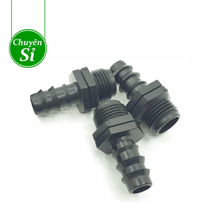 HCM Đầu nối ren ngoài 21mm ra ống 16mm, 20mm - Khởi thủy ống LDPE, PVC