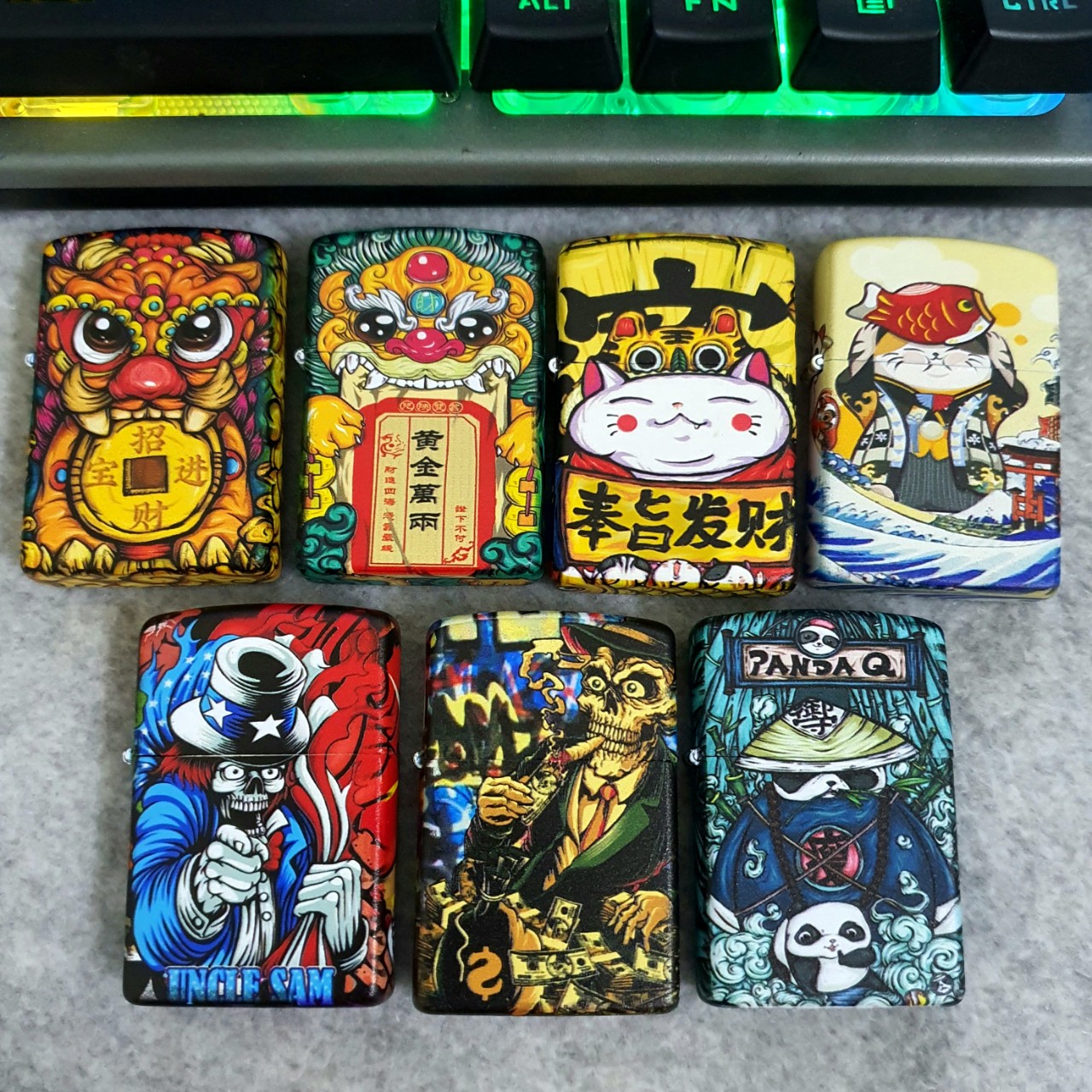 Bật Lửa Zippo Mỹ Nhật Sơn Tĩnh Điện 6 Mặt (Tặng Kèm Đá Bấc Xịn )