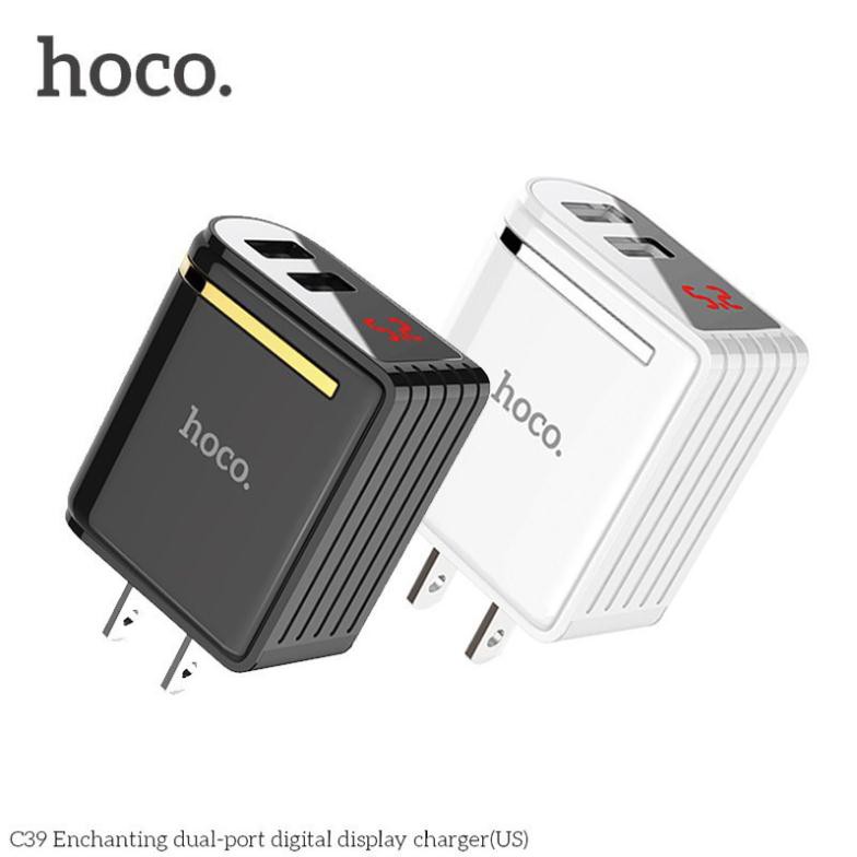 Củ sạc nhanh 2 cổng hoco c39 chính hãng- bảo hành 12 tháng
