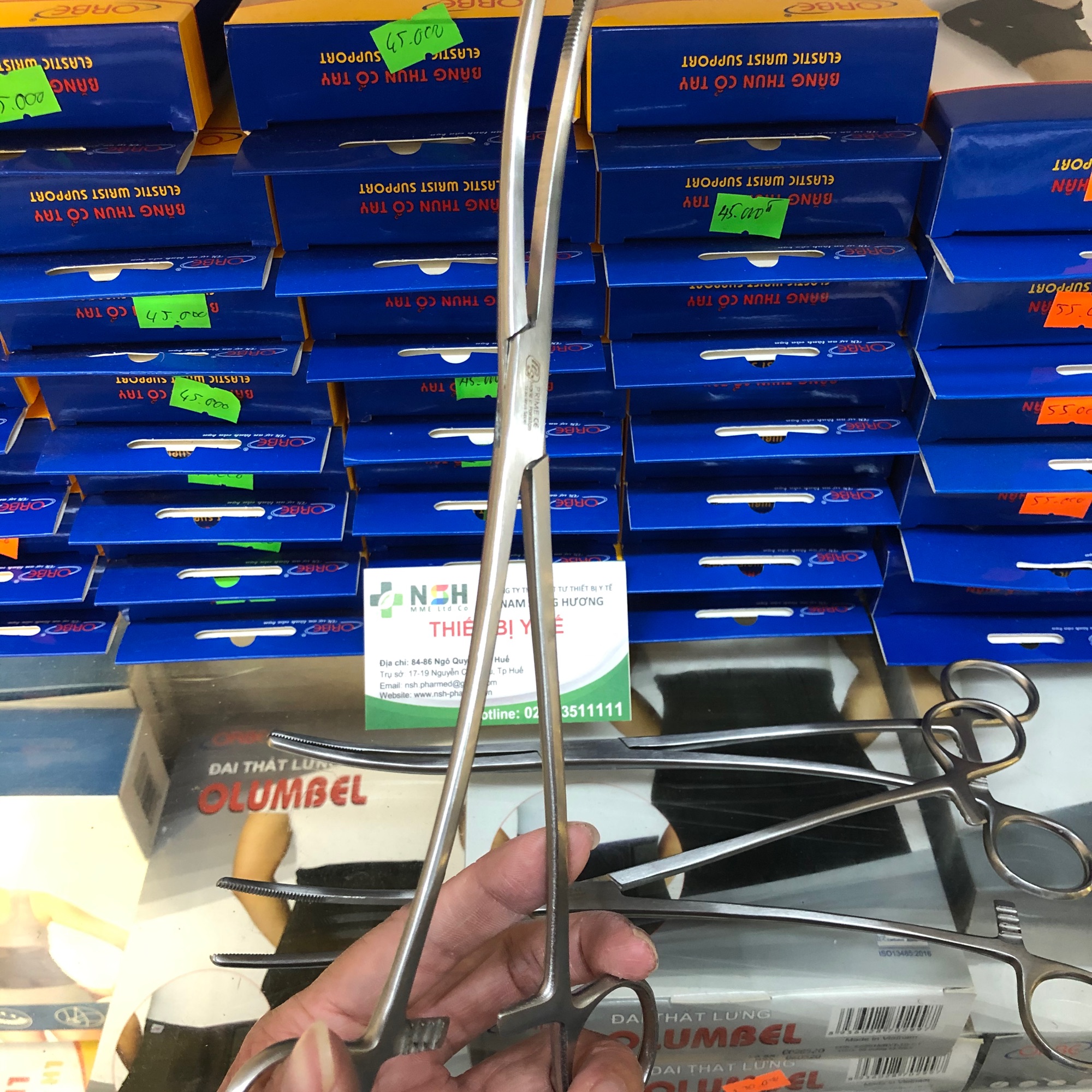 KẸP HEANEY SẢN KHOA, panh Pen chữ s kẹp sản khoa 26cm, pen kẹp ruột 26cm cong, pen kẹp sản khoa 26cm