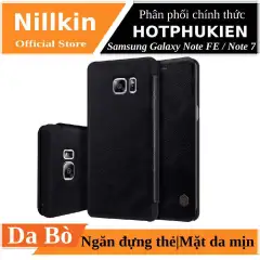 Bao da dành cho Samsung Galaxy Note FE / Note 7 hiệu Nillkin Qin (Chất liệu da thật, có ngăn đựng thẻ, mặt da siêu mềm mịn) - Phân phối bởi Hotphukien
