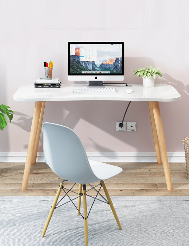 Bàn làm việc mặt gỗ phong cách Bắc Âu