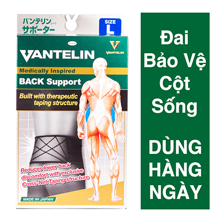 Đai bảo vệ cột sống VANTELIN, Số 1 Nhật Bản, giảm đau lưng, cố định cột sống, giảm thoái hóa, thoát vị đĩa đệm
