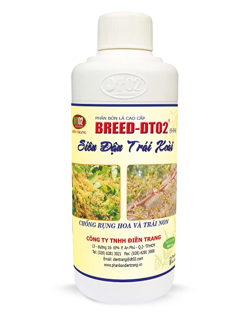 Phân bón lá breed-dt02 siêu đậu trái xoài 500 ml