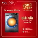 【Miễn Phí Lắp Đặt Cơ Bản Toàn Quốc】Máy giặt sấy TCL Care Aura 10.5KG - Động Cơ DD Inverter Cao Cấp - TCL TWD105-P122DG - Máy Giặt Sấy Cửa Trước