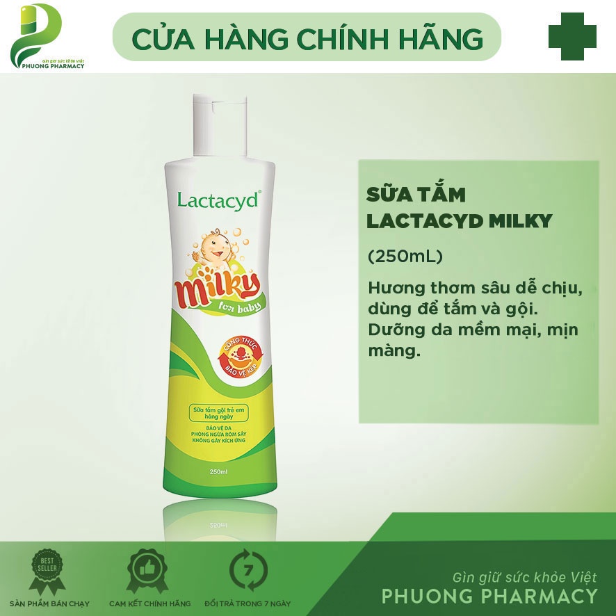 Sữa tắm gội trẻ em lactacyd milky chai 250ml p126