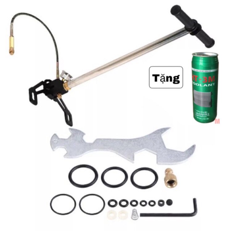 Bơm tay cao áp inox đồng hồ to lọc ẩm nhỏ hàng cao cấp - 40Mpa 2019 ( loại 1)- Tặng kèm nước mát