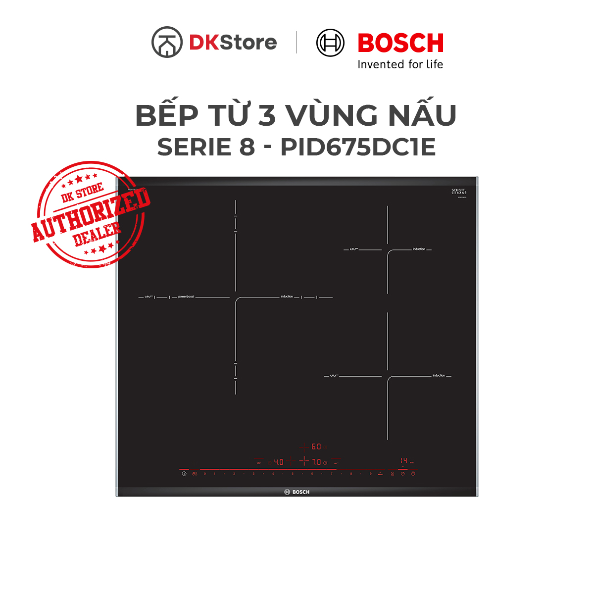 Bosch pid675dc1e - bếp từ 3 vùng nấu serie 8 - chính hãng, mới 100% - bảo hành 3 năm