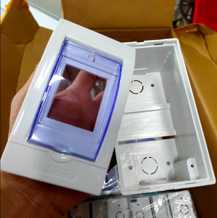 Hộp nổi đựng MCB, CB tép 2P có nắp đậy TyeJun