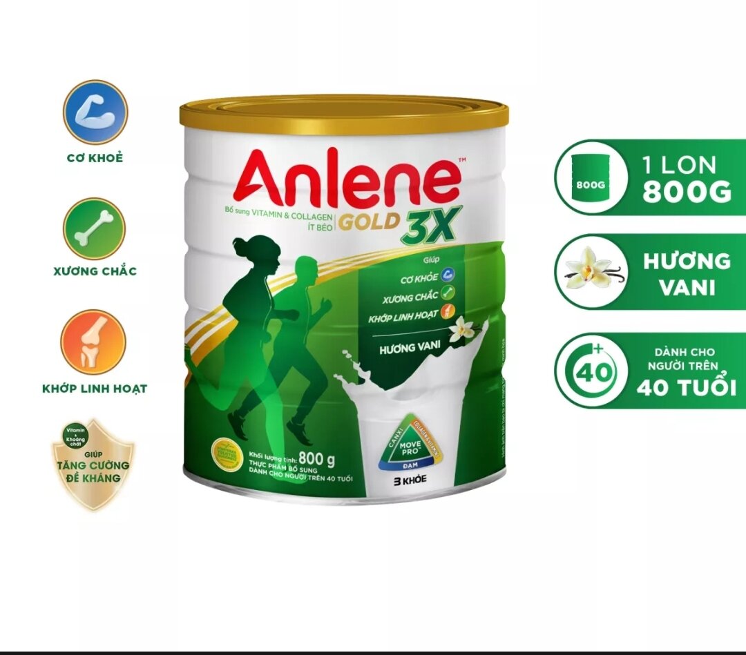 Sữa anlene gold 3x hương vani 800g