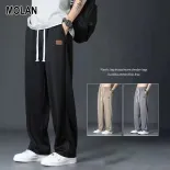 MOLAN Quần vải đen nam Quần nam mới, quần thời trang đơn giản, quần Harlan EVERYDAY xu hướng mùa hè, kiểu rộng phổ biến của giới trẻ