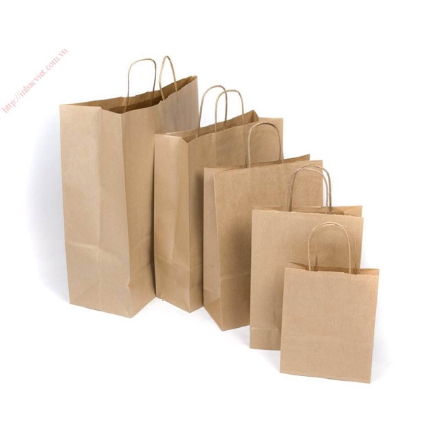Túi giấy nâu Kraf có quai, túi xi măng đựng quà