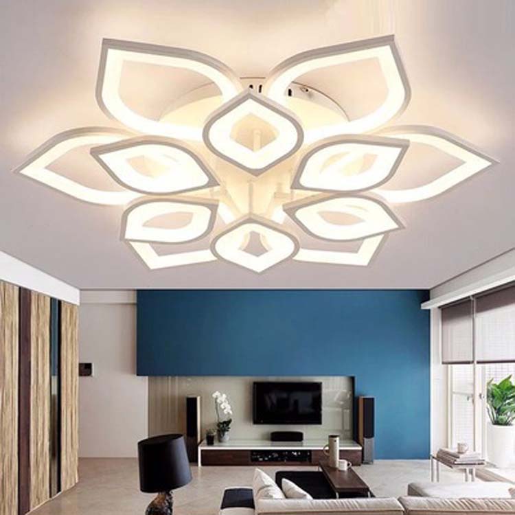 Đèn ốp trần - đèn led ốp trần 12 cánh hình cánh sen-tặng kèm điều khiển chiết áp