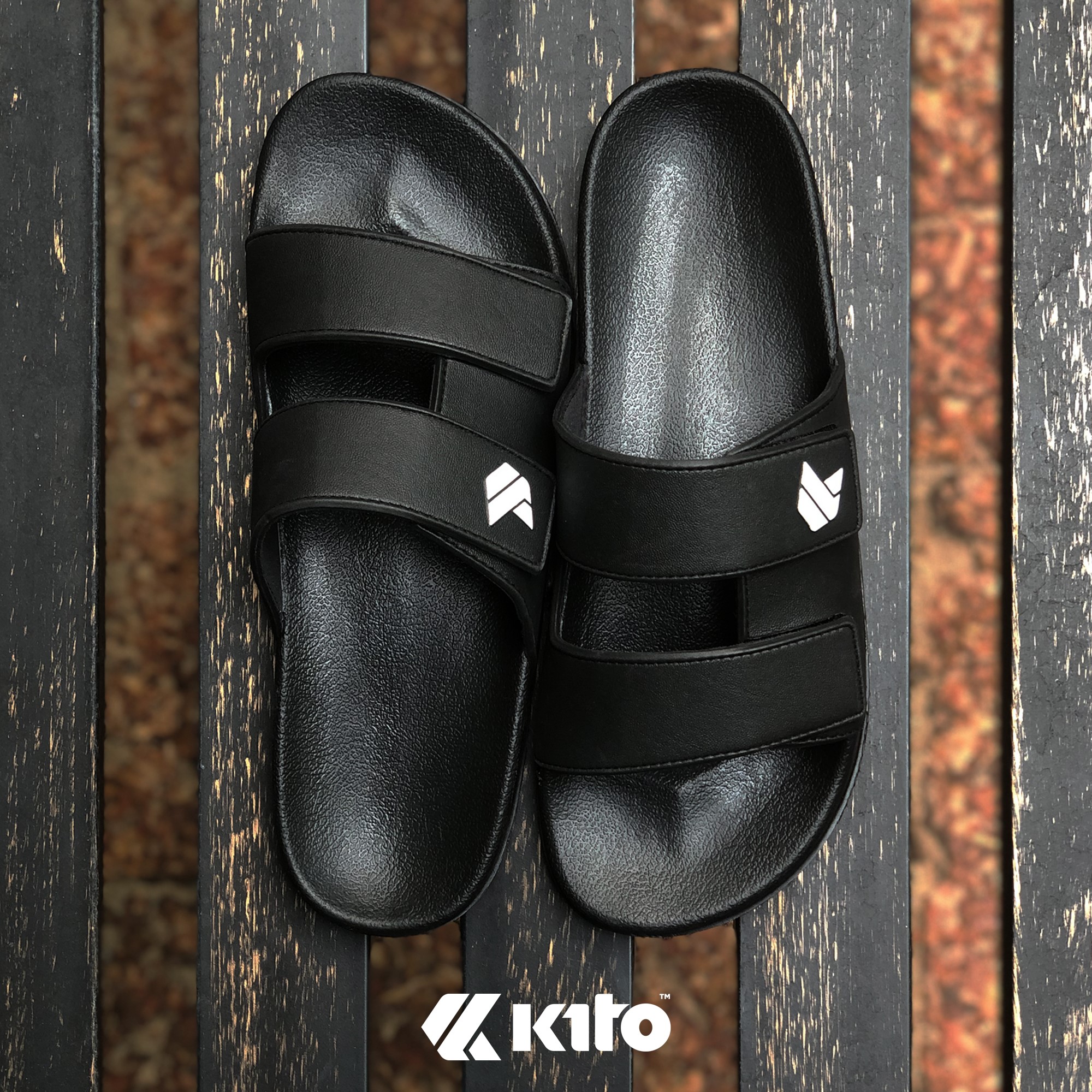 Dép KITO Thái Lan Nam Nữ Quai Ngang AH61 Chính Hãng - Đen