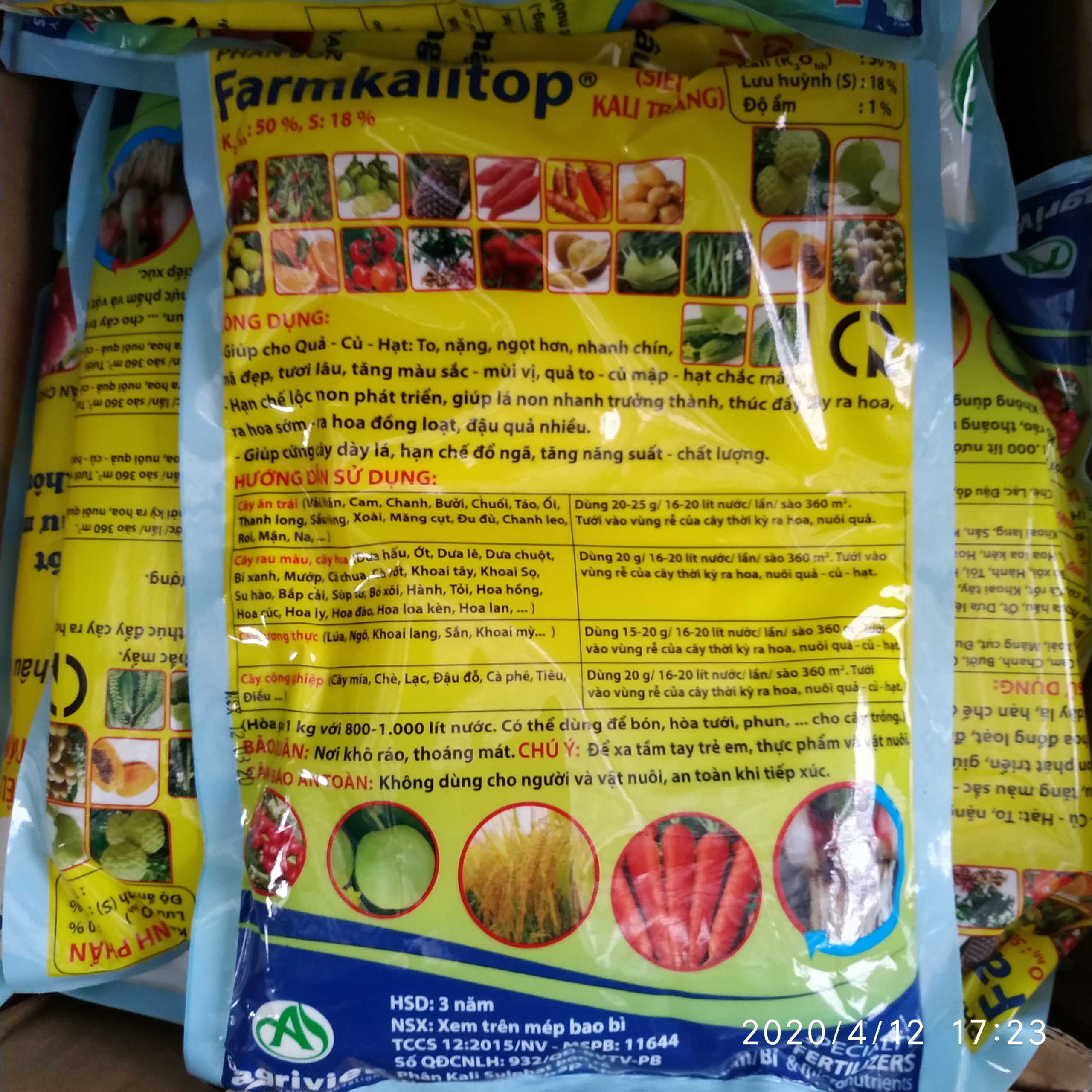 Phân bón siêu Kali Farmkalitop siêu ngọt trái 1kg