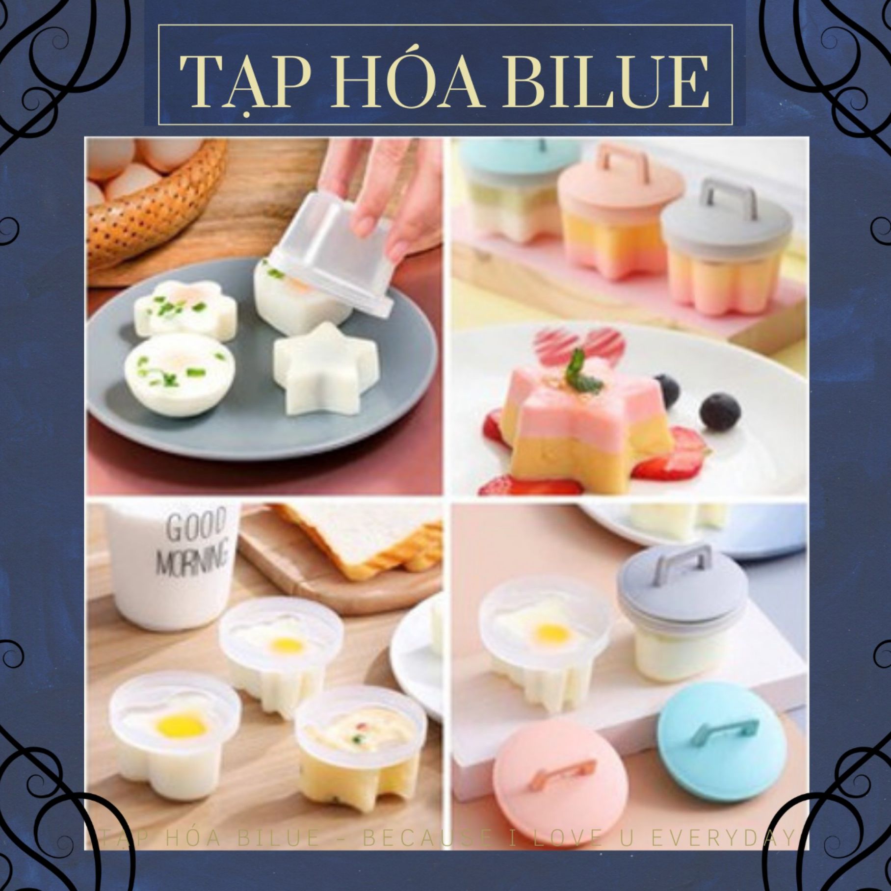 Khuôn hấp trứng, làm bánh cho bé / Khuôn làm pudding / bộ khuôn hấp bánh đậu hũ cho bé