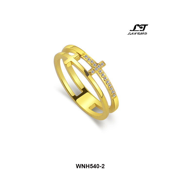 [HCM]Nhẫn nữ titan kiểu thánh giá may mắn (vàng) WNH540-2