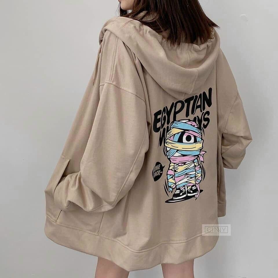 Áo khoác hodie nữ form rộng zommbile cao cấp ấn tượng pc6 a&bshop