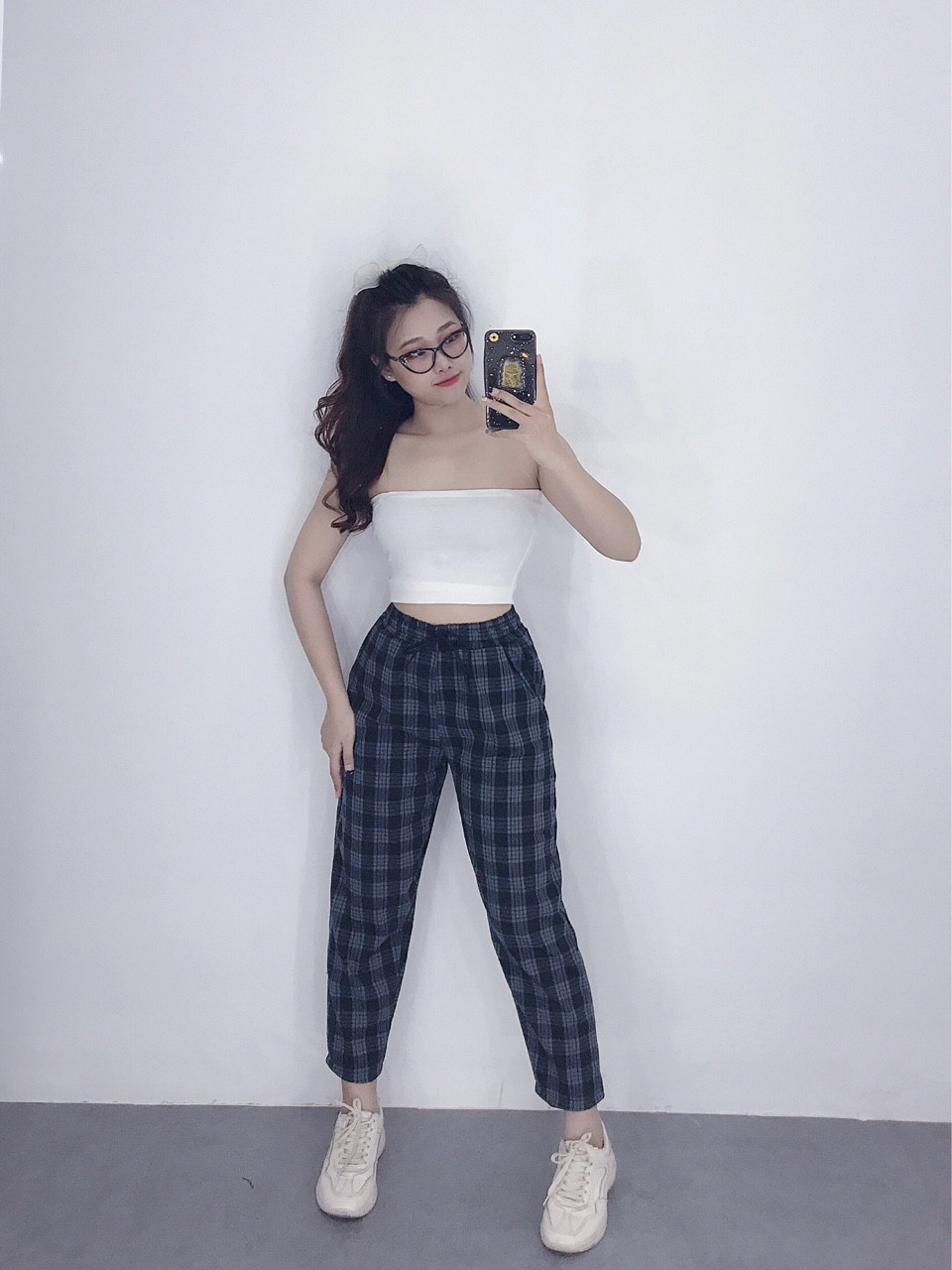 QUẦN SỌC CARO NỮ ỐNG SUÔNG PHỤNG HOÀNG