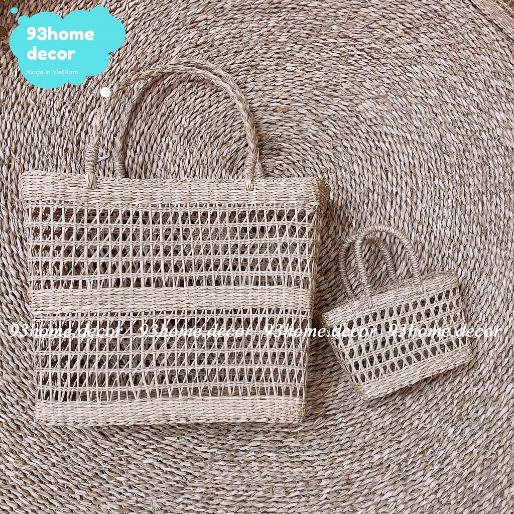 Túi cói vintage, làn cói đi chơi, đi chợ, giỏ xách cói, túi cói pinic bảo vệ môi trường, túi cói decor chụp ảnh