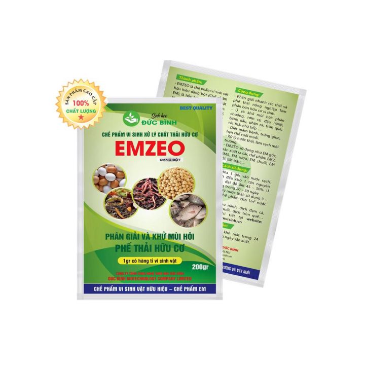 Emzeo-Chế phẩm phân hủy và khử mùi hôi chất thải hữu cơ