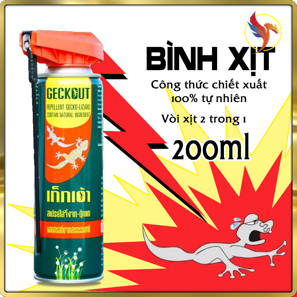 Bình Xịt Chống (Đuổi) Thằn Lằn-Tắc Kè / Geckout Repellent Gecko-Lizard - Hàng nội địa Thái Lan. An toàn với người và vật nuôi