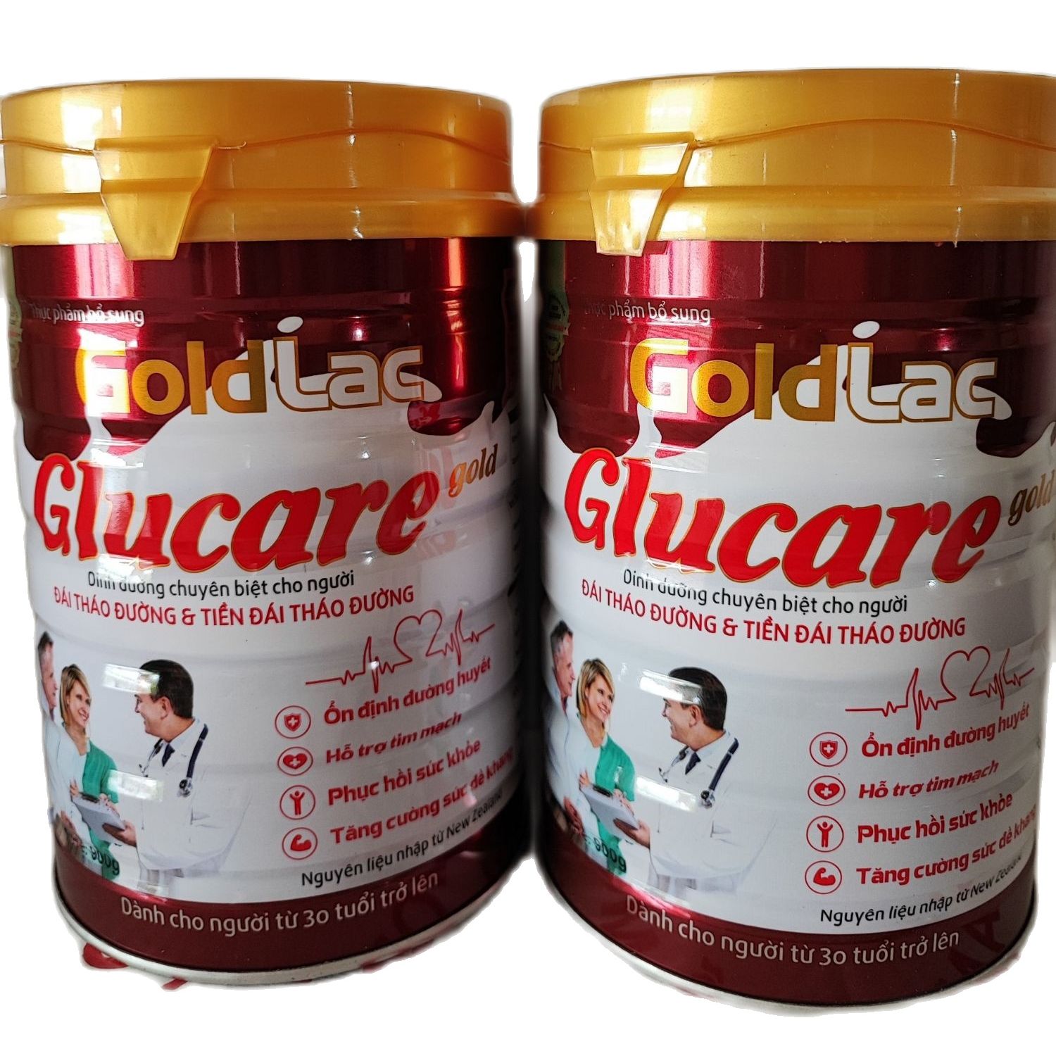 Combo 2 lon sữa cho người tiểu đường Goldlac Glucare Gold 900g