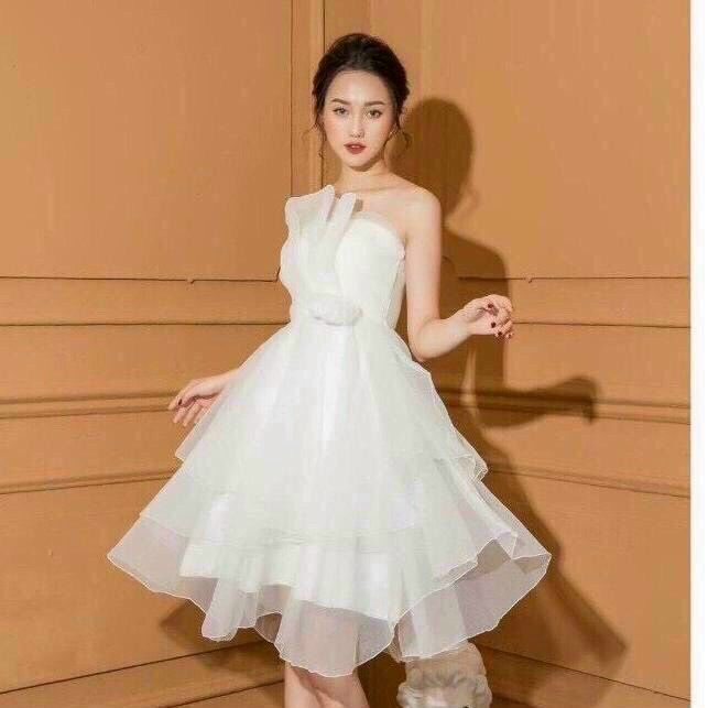 Đầm cúp ngực ba tầng lưới ba lớp thời trang cao cấp