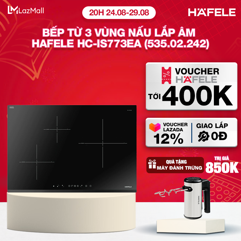Bếp từ 3 vùng nấu lắp âm hafele hc-is773ea