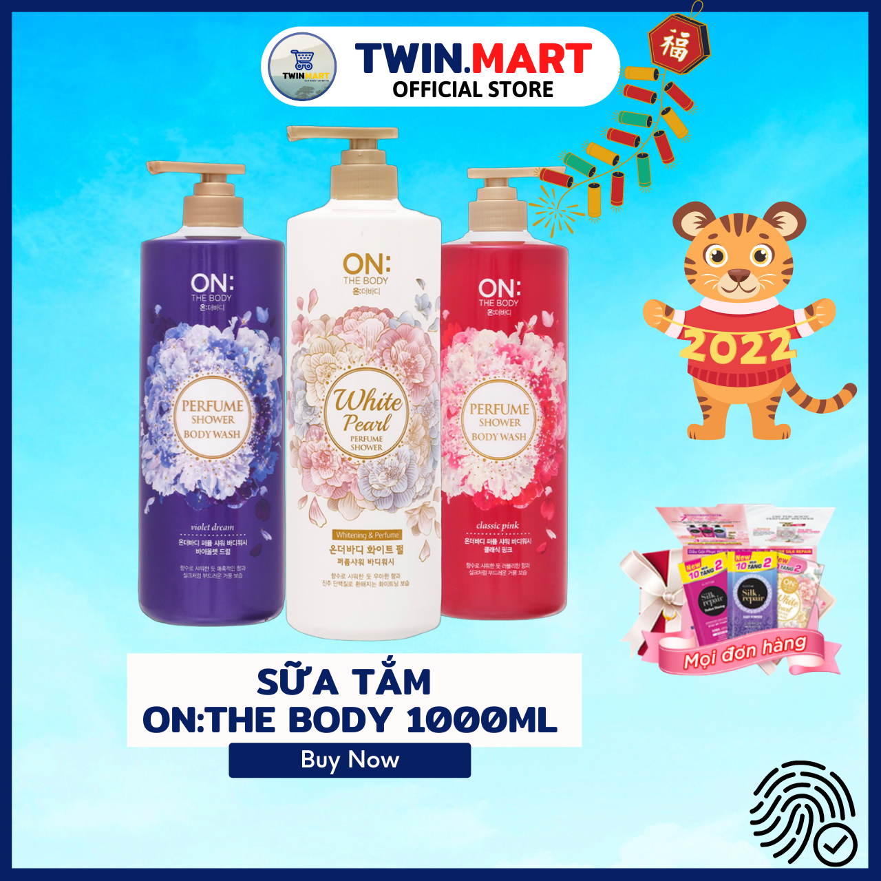 [1000ml] DATE XA 2024 TPHCM Sữa tắm hương nước hoa On: The Body Perfume 2021 Hàn Quốc - 3 mùi hương Classic Pink - Violet dream - White Pearl - Chai Siêu to, siêu rẻ