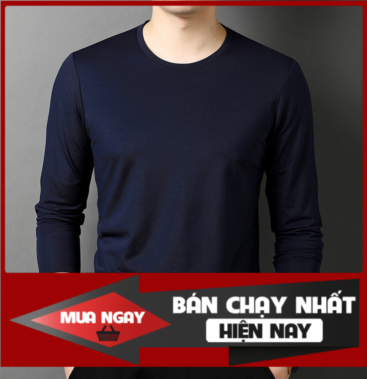 Áo thun thu đông, dài tay cổ tròn nhiều màu mềm mịn, co giãn dễ chịu, chất thoáng mát thấm mồ hôi