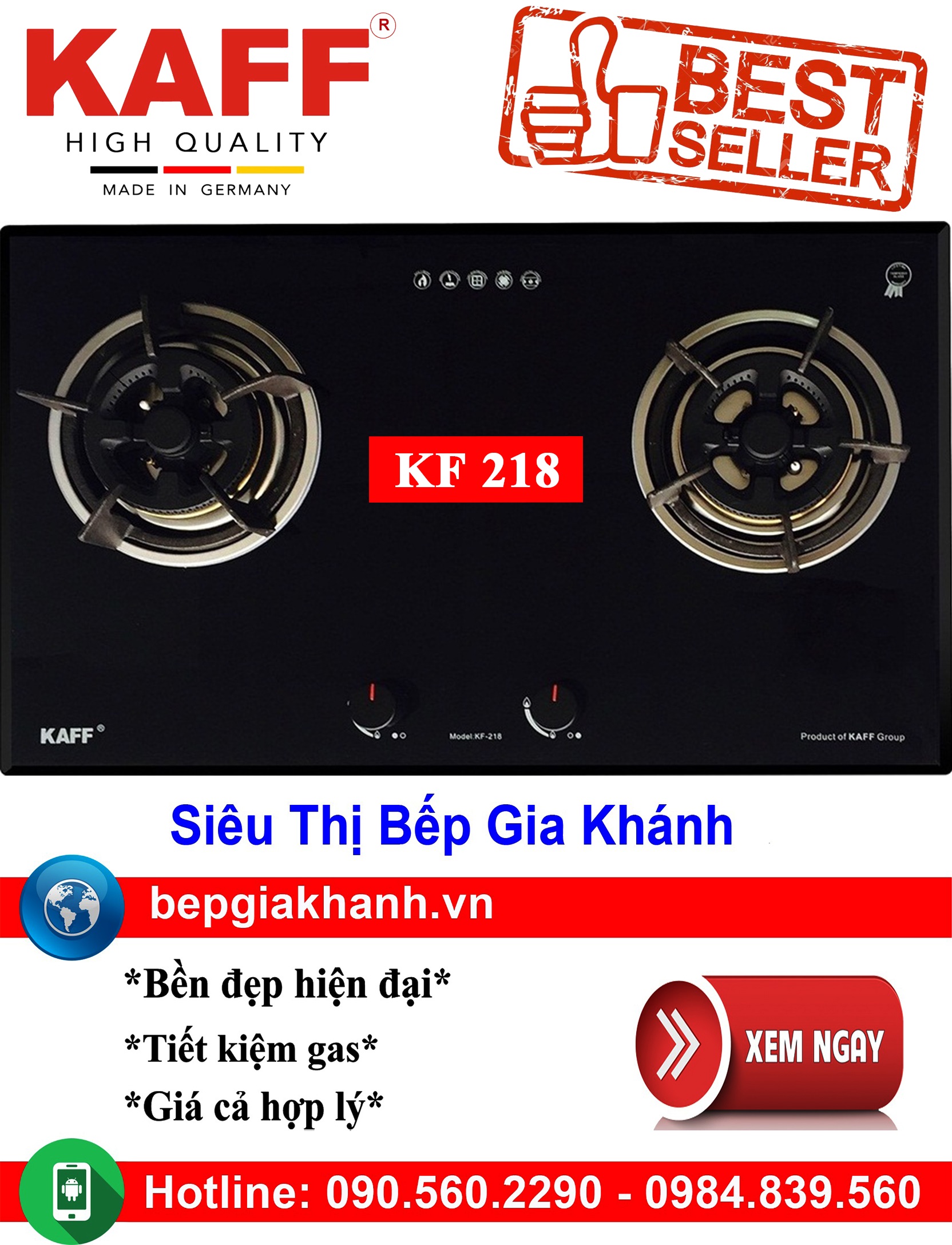 Bếp gas âm Kaff KF 218 bếp gas bếp gas đôi bếp gas đơn bếp gas âm bếp ga bếp ga đôi bếp ga đơn bếp ga âm bep ga bep gas