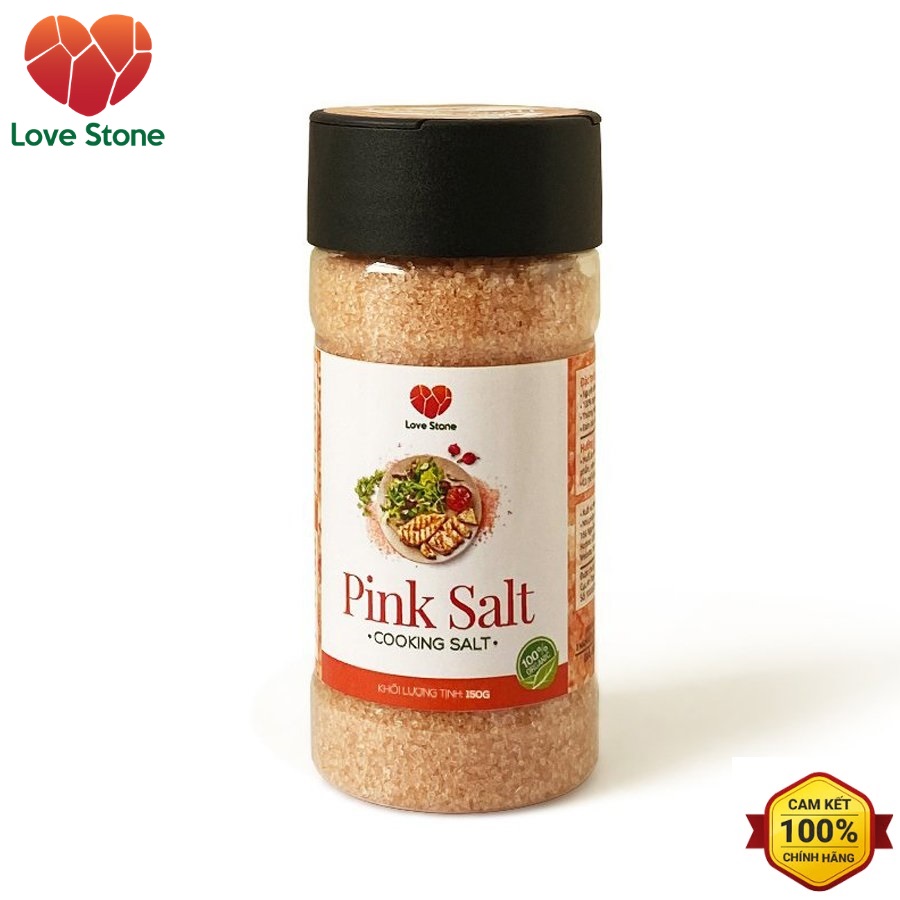 Muối ăn (Pink Salt) Himalaya Love Stone ( 150g ) – Theo Tiêu Chuẩn Muối Ăn Bộ Y Tế