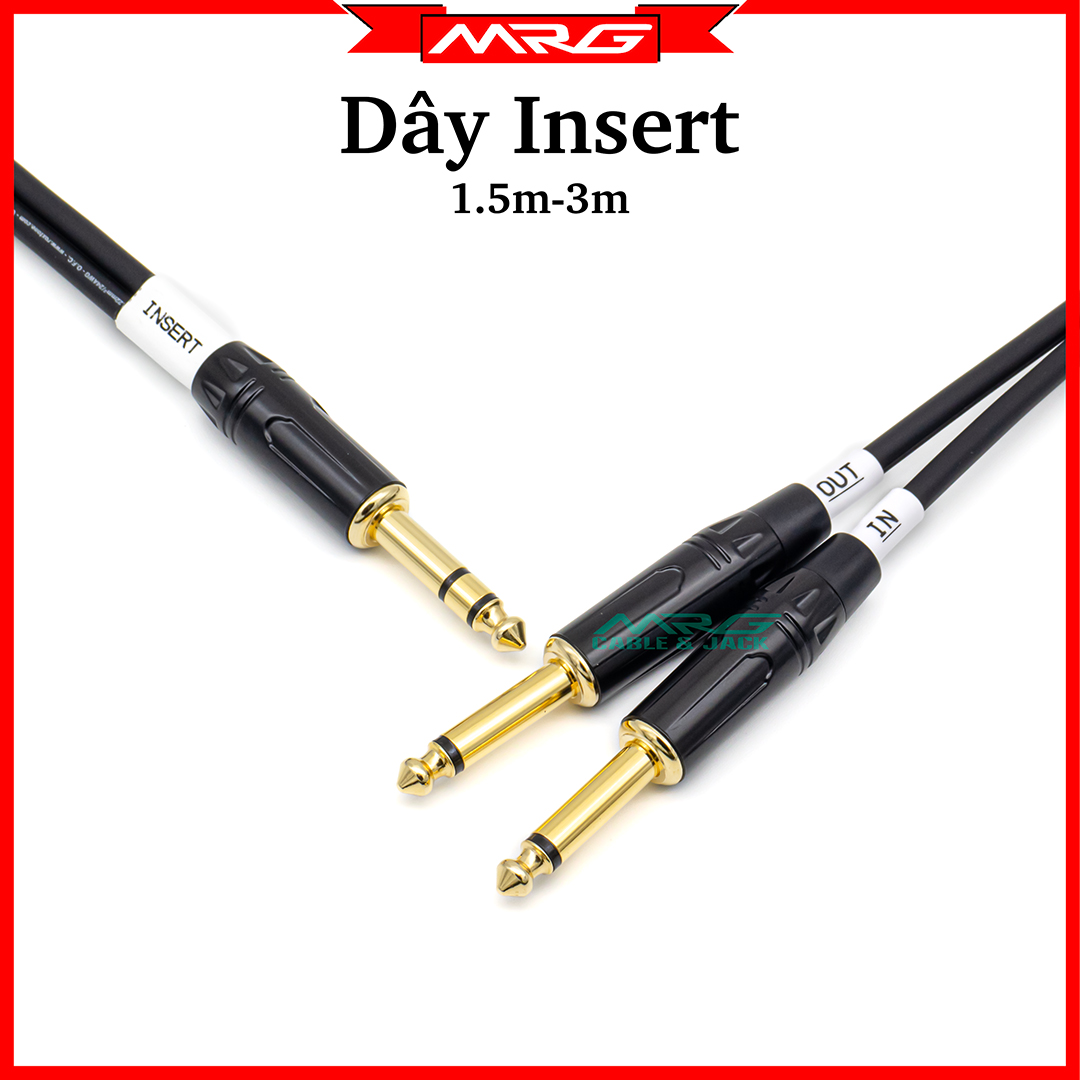 Dây insert Kết Nối Cổng insert mixer Sang Các Thiết Bị EQ, Compression, Effect... dây 6ly stereo ra 2 đầu 6ly mono, dây insert jack canon, 6 ly stereo ra 2 đầu canon đực cái.