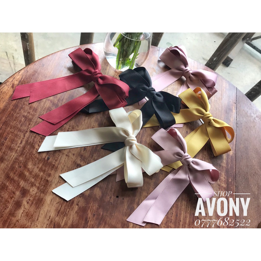 Kẹp tóc nơ tiểu thư nơ dài cao cấp