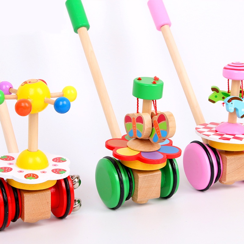 Xe đẩy gỗ cho trẻ em tập đi, an toàn cho bé - Đồ chơi MiniKids