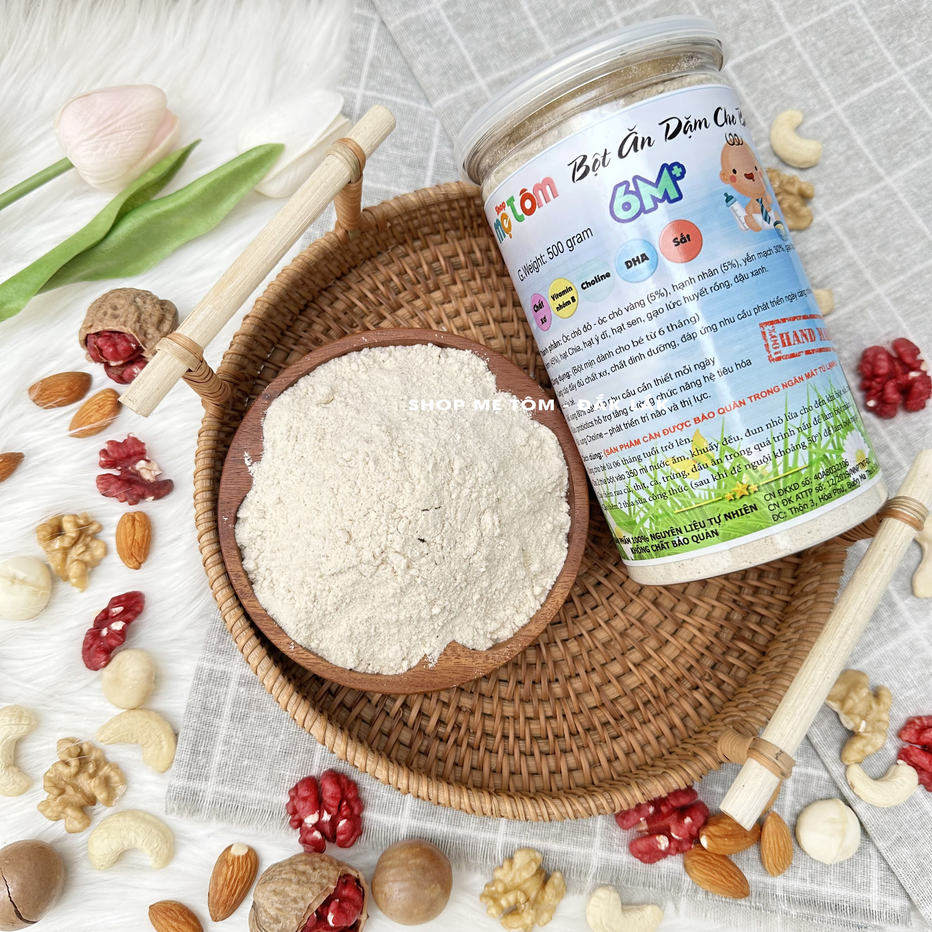 (500Gr) BỘT ĂN DẶM CHO BÉ VÀ CHÁO CÁN VỠ CHO BÉ TỪ CÁC LOẠI HẠT TỰ NHIÊN ngucocmetom90 ngucocmetom