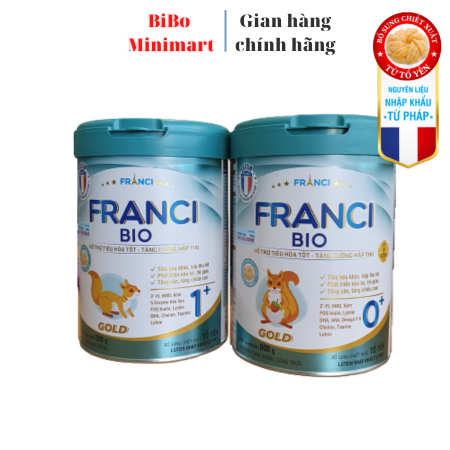 Sữa bột franci bio gold 0+, 1+ lon 850g