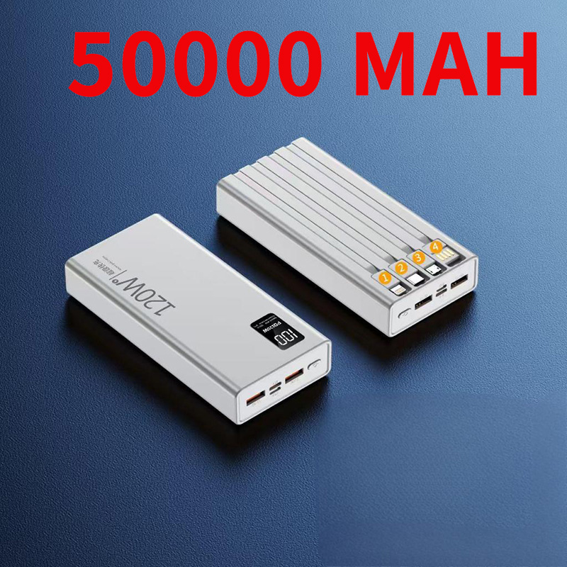 100% Genuine Backup Battery 100000Mah, Fast Charging, Comes with 4 Cables, Portable Backup Battery 100000Mah - 5