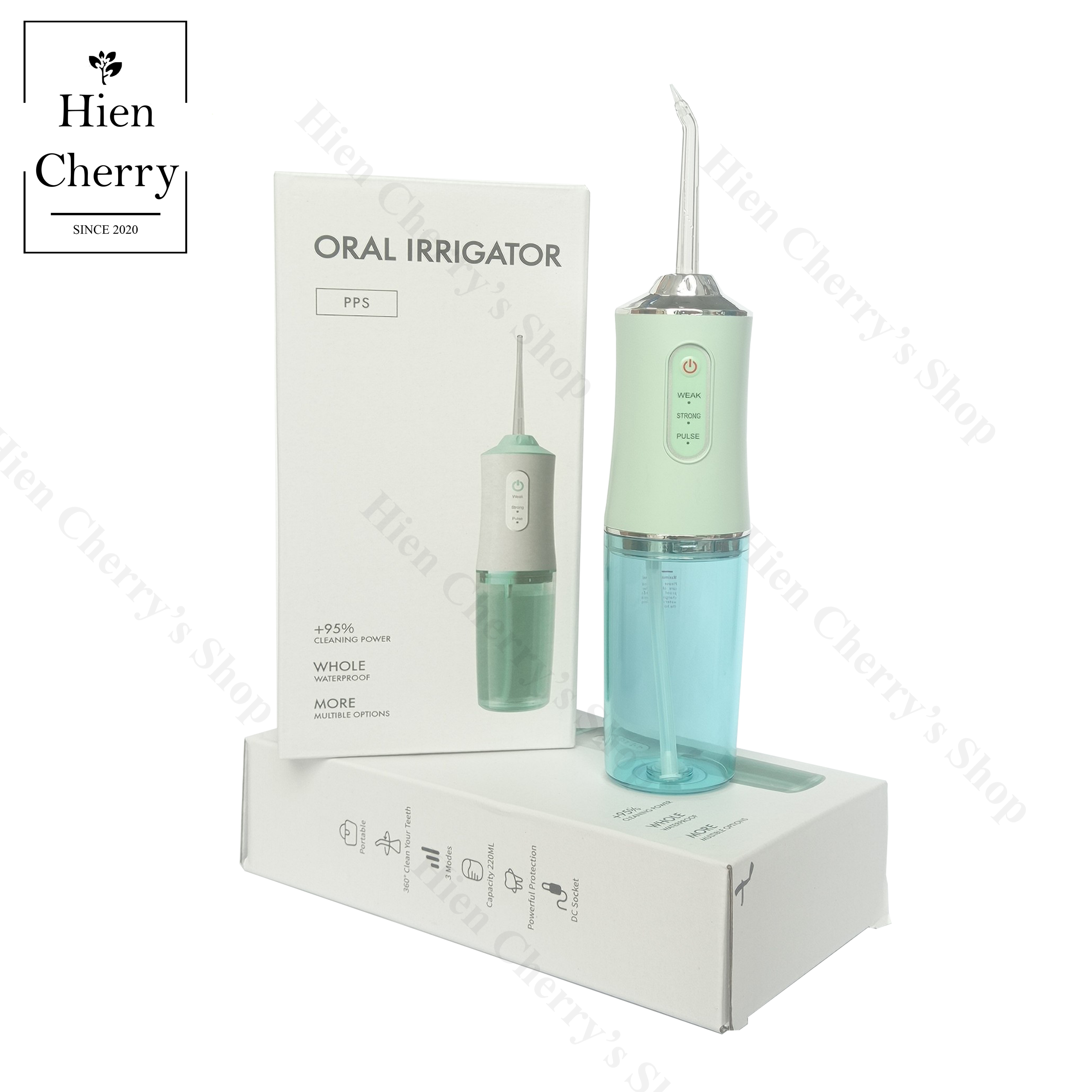 Tăm nước cầm tay ORAL - - Máy tăm nước vệ sinh răng miệng tiện lợi - Tặng kèm 4 đầu phun