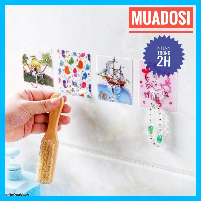 Combo 10 móc treo đồ dán tường hoa văn 3d độc đáo
