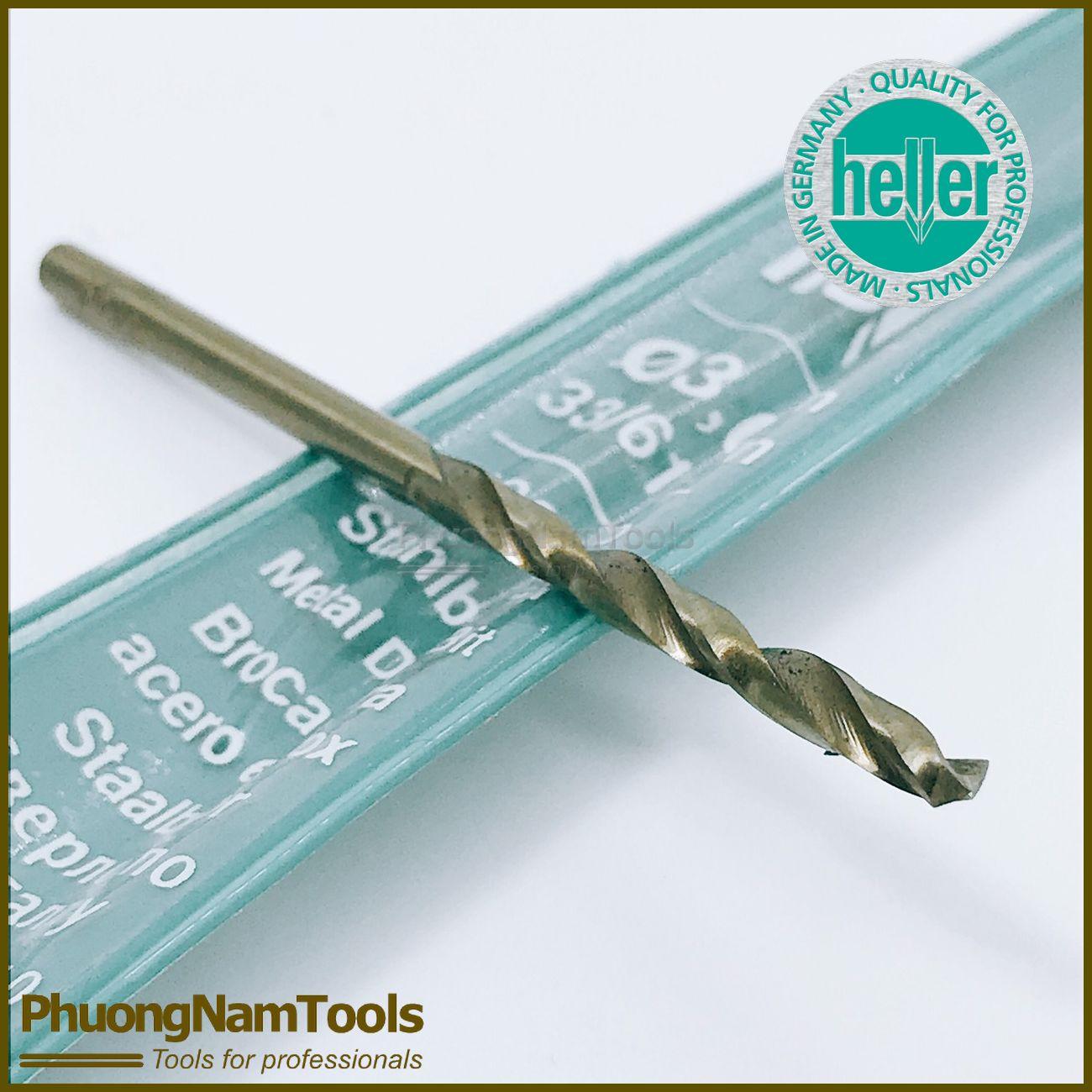 [HCM]Mũi khoan inox HELLER - Kích thước: 3.0x61mm -  Made in Germany.