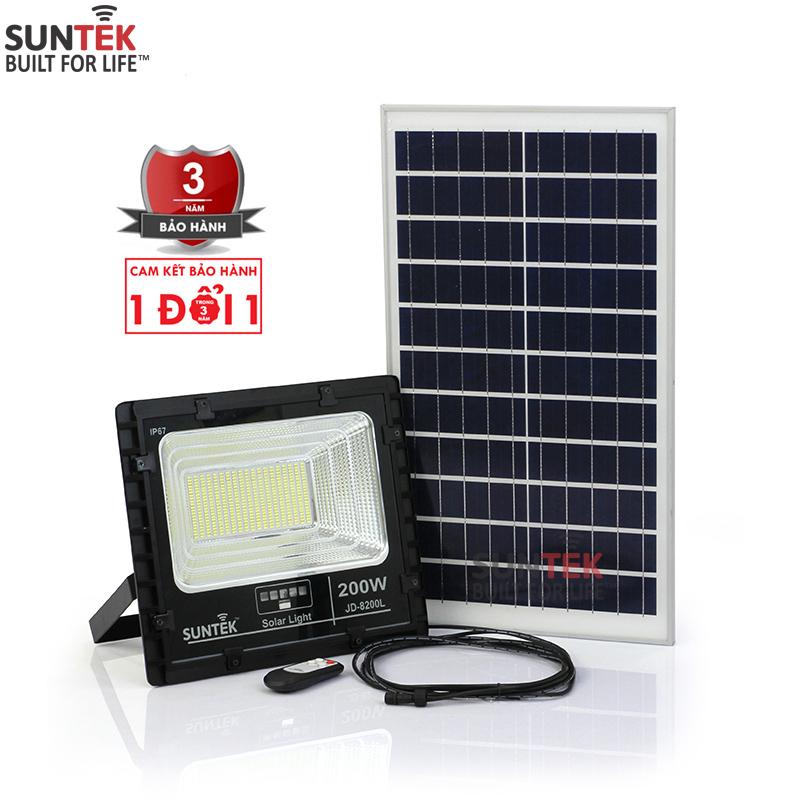 Đèn pha năng lượng mặt trời suntek led solar light jd-8200 200w - hàng chính hãng - bảo hành 3 năm 1 đổi 1